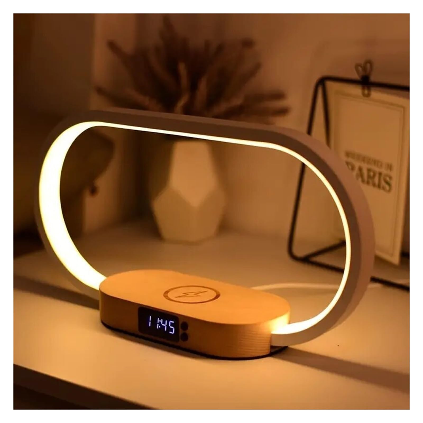 GlowCharge 6in1 Wireless Charging Station With LED Desk Lamp  Alarm Clock 1