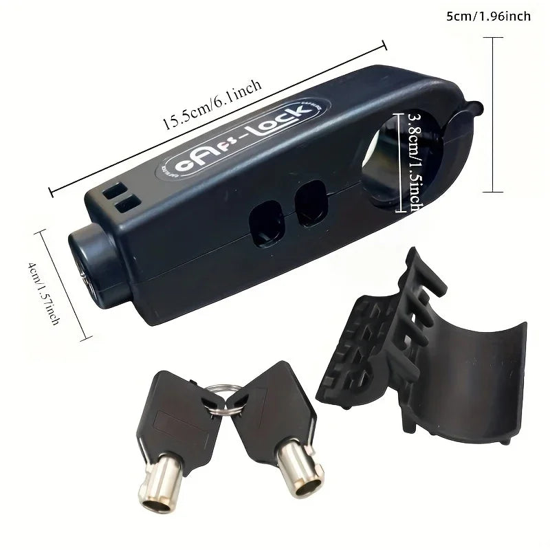 Anti-Theft Lock Set for Mini Electric Vehicle Bike, Handlebar Throttle Lock with Cycling Horn for E-Scooter, Motorcycle