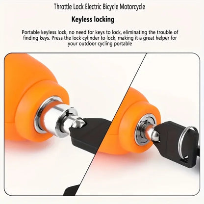 Anti-Theft Lock Set for Mini Electric Vehicle Bike, Handlebar Throttle Lock with Cycling Horn for E-Scooter, Motorcycle