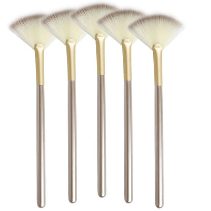 Soft Fiber Fan Makeup Brushes, Facial Brush Set for Glycolic Peel, Face Mask, Spa, Salon Use, Cosmetic Applicator