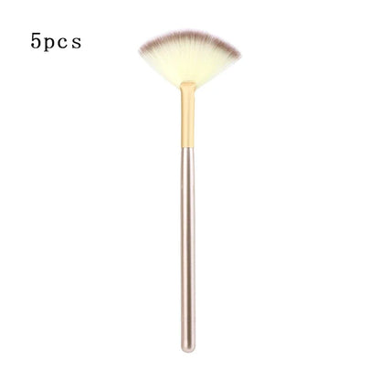 Soft Fiber Fan Makeup Brushes, Facial Brush Set for Glycolic Peel, Face Mask, Spa, Salon Use, Cosmetic Applicator