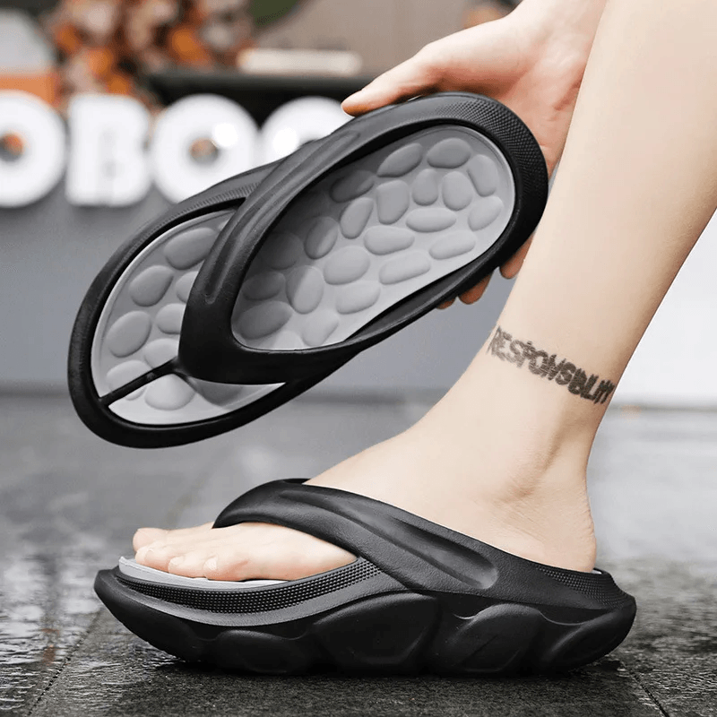 Mens Soft Massage Flip Flops  Breathable Summer Slippers For Outdoor Comfort 1