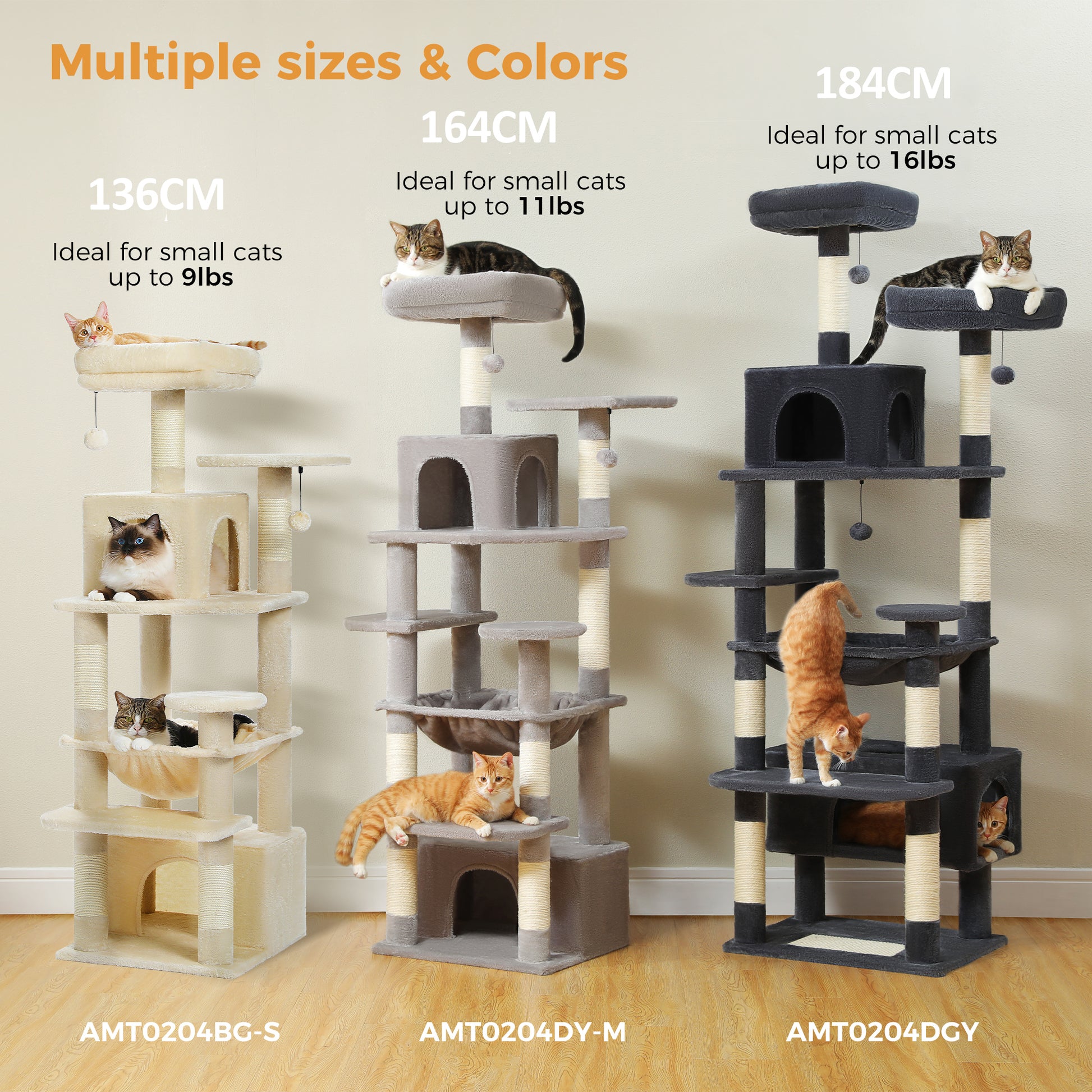 Indoor Cat Tower Large Cat Tree With Sisal Scratching Posts Spacious Hammock Padded Perches And Mul 4