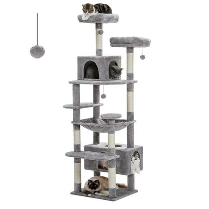 Indoor Cat Tower Large Cat Tree With Sisal Scratching Posts Spacious Hammock Padded Perches And Mul 7