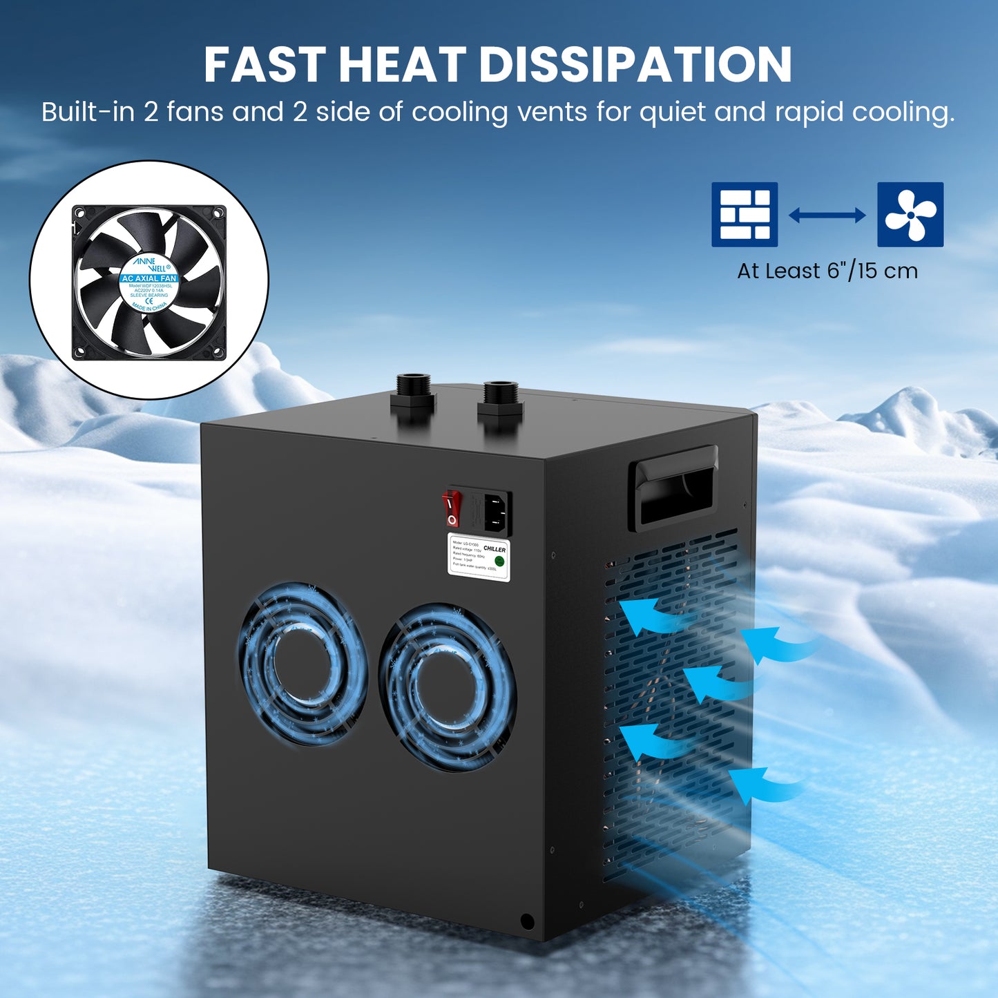 Aquarium Chiller HP Water Chiller For Hydroponics System Home Use Axolotl Fish Coral Shrimp With Pu 1