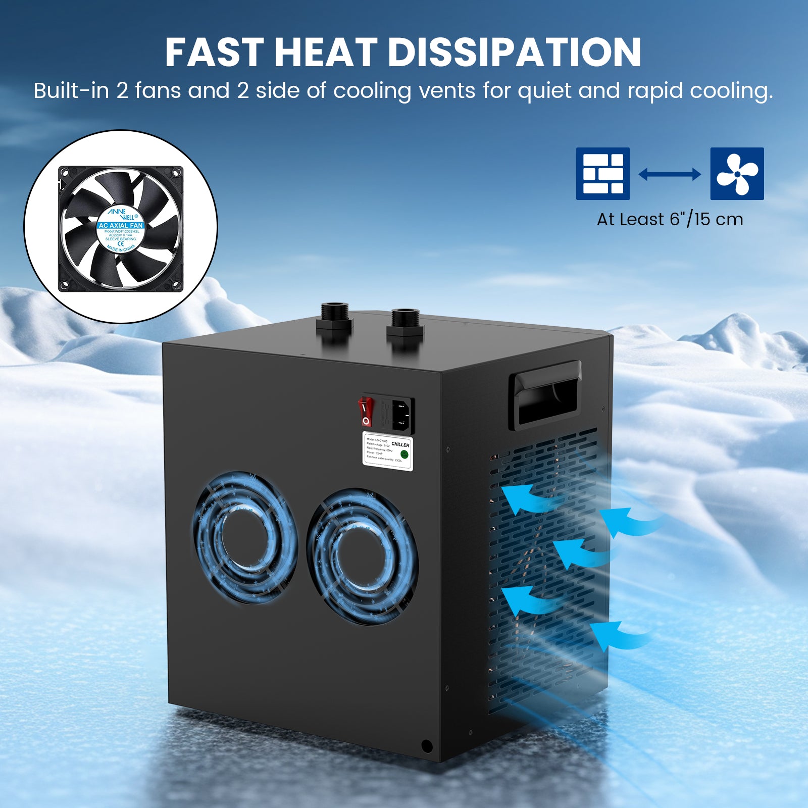 Aquarium Chiller HP Water Chiller For Hydroponics System Home Use Axolotl Fish Coral Shrimp With Pu 1