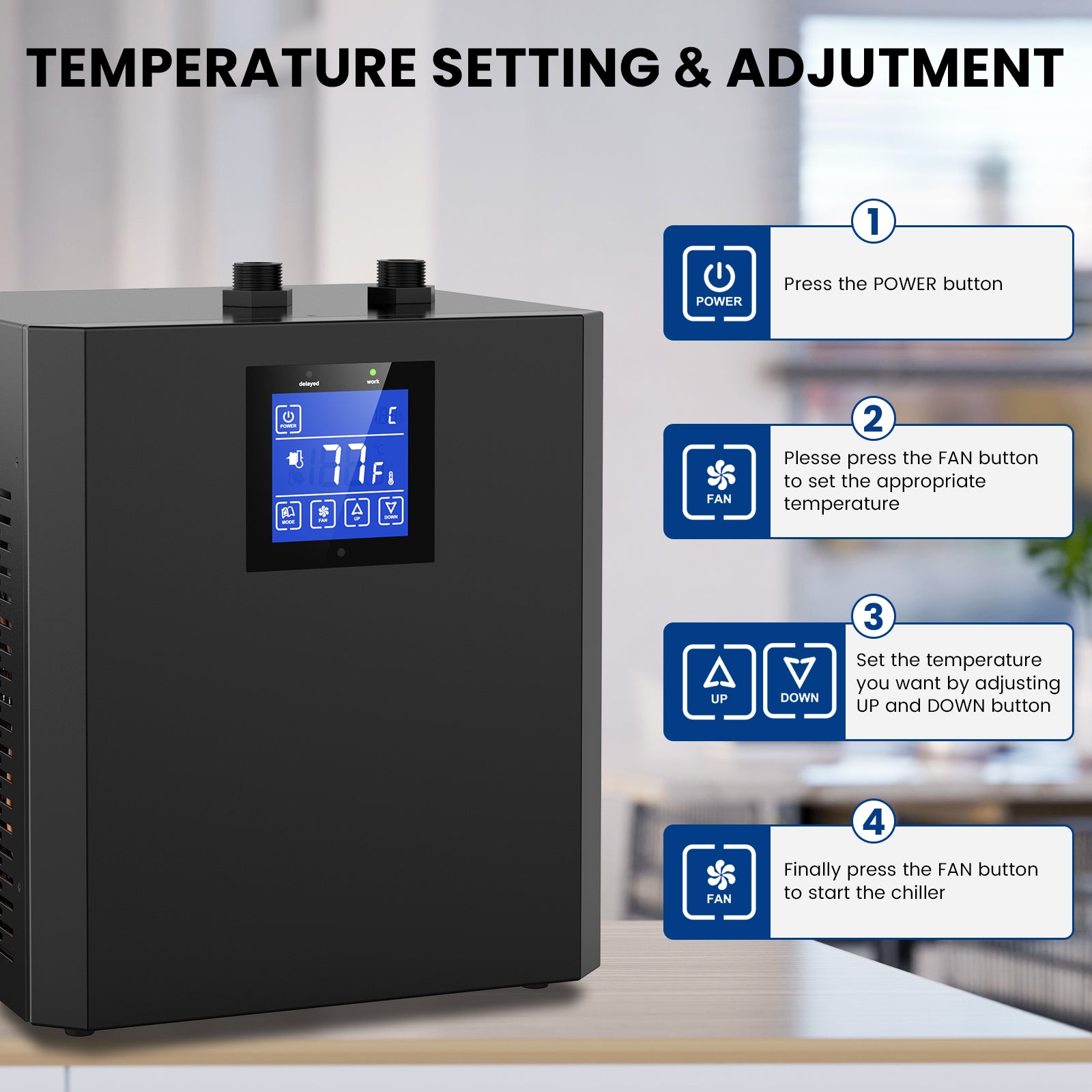 Aquarium Chiller HP Water Chiller For Hydroponics System Home Use Axolotl Fish Coral Shrimp With Pu 2