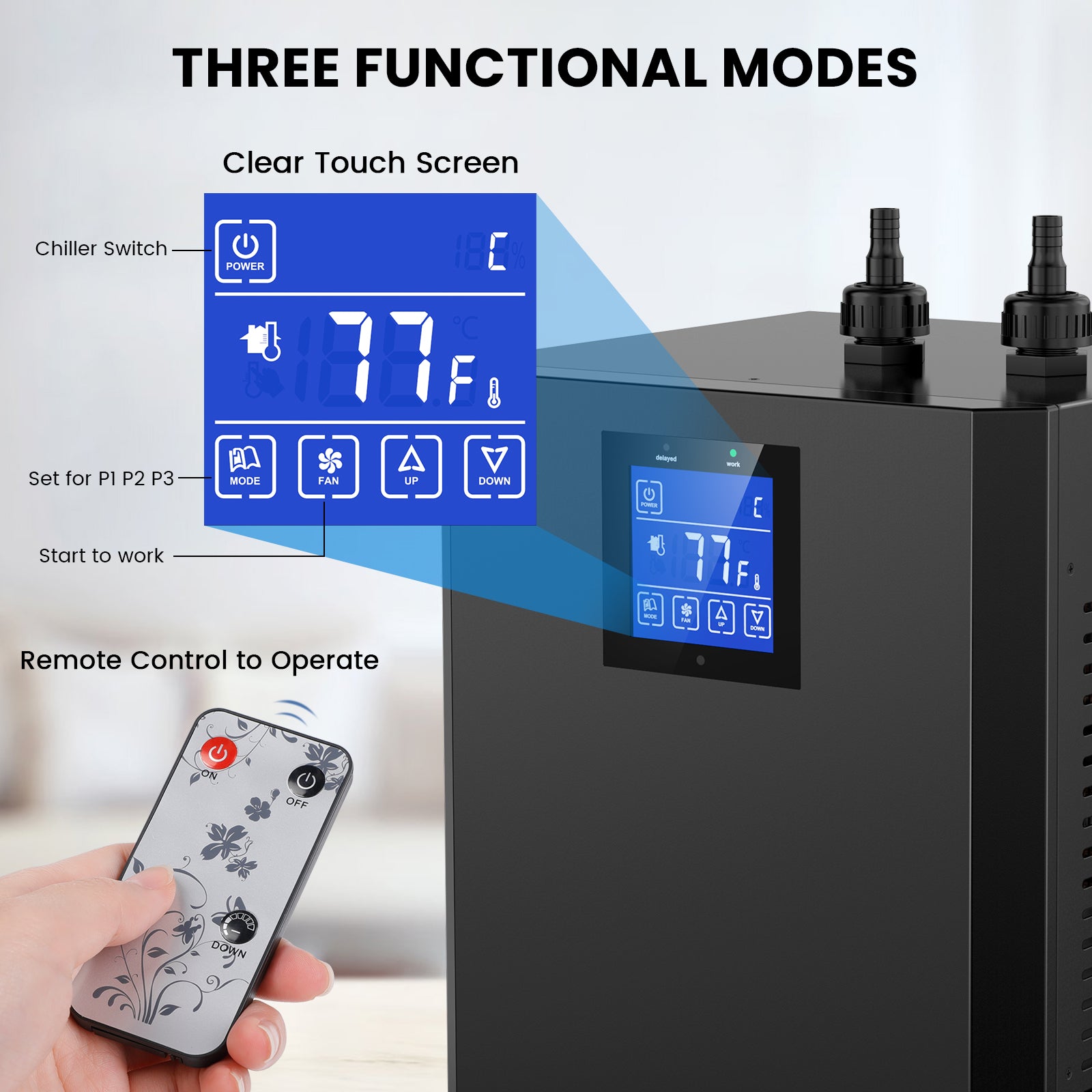 Aquarium Chiller HP Water Chiller For Hydroponics System Home Use Axolotl Fish Coral Shrimp With Pu 3