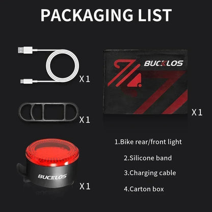 USB Rechargeable Bicycle Safety Warning Light Set, LED Front Rear Bike Taillights Headlight for MTB Cycling Lamp