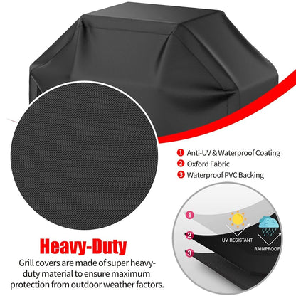 GrillGuard Pro Heavy Duty Waterproof BBQ Cover  Heat  Stain Resistant AllSeason Protection 3
