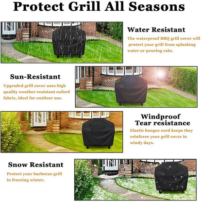 GrillGuard Pro Heavy Duty Waterproof BBQ Cover  Heat  Stain Resistant AllSeason Protection 5