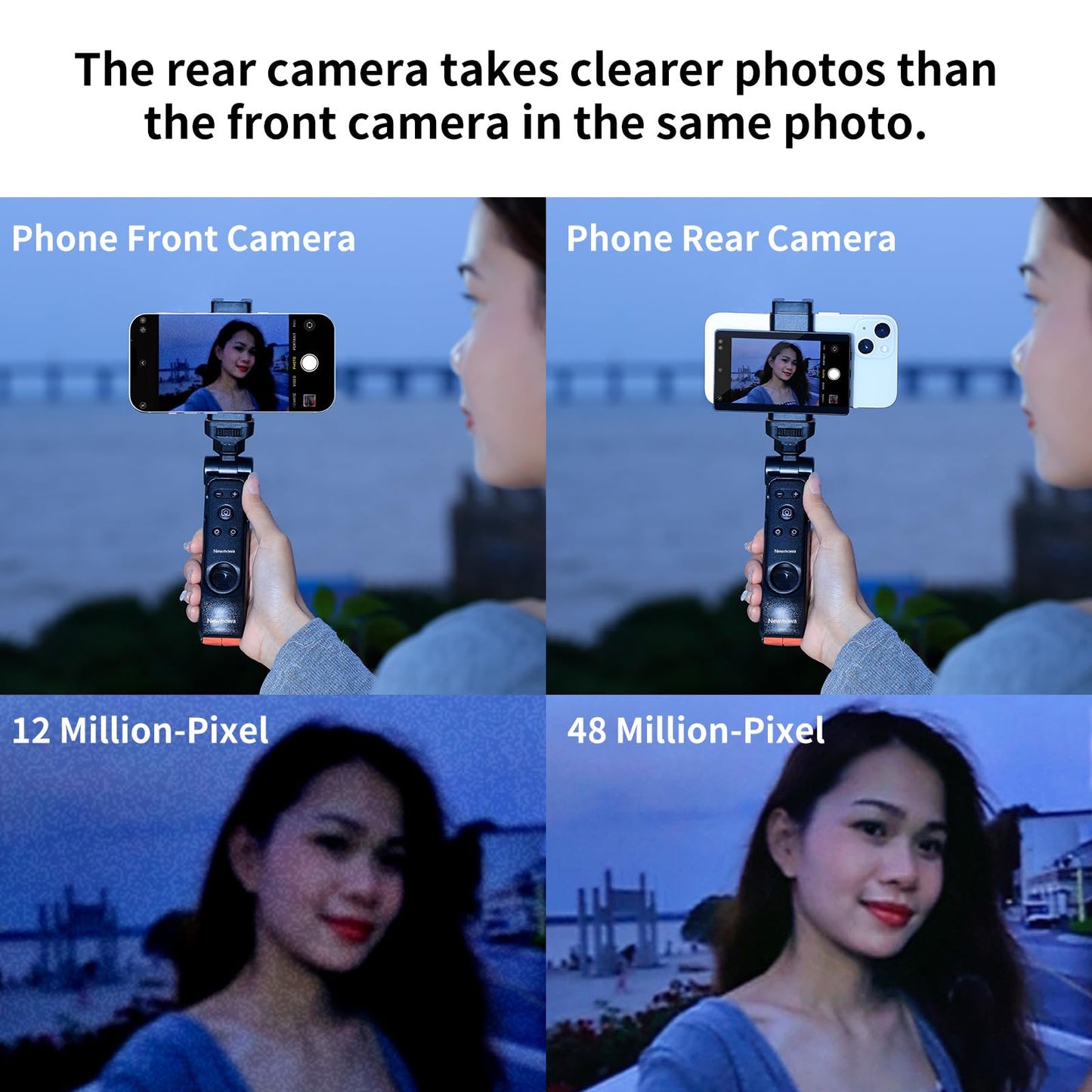 Phone Vlog Selfie Monitor Screen, Using Phone Rear Camera for Selfie Vlog Live Stream TikTok