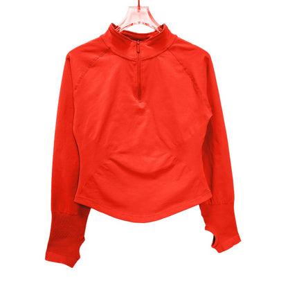 Women Half Zippy Yoga Sports Top Seamless Tight Long Sleeve Fitness Jacket For Workout Running Pila 8