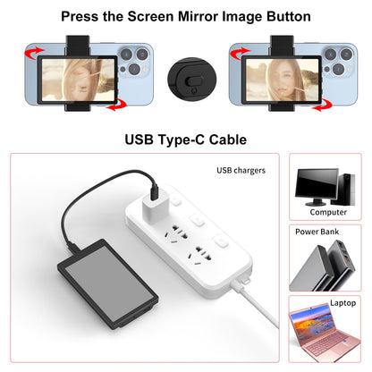 Phone Vlog Selfie Monitor Screen, Using Phone Rear Camera for Selfie Vlog Live Stream TikTok