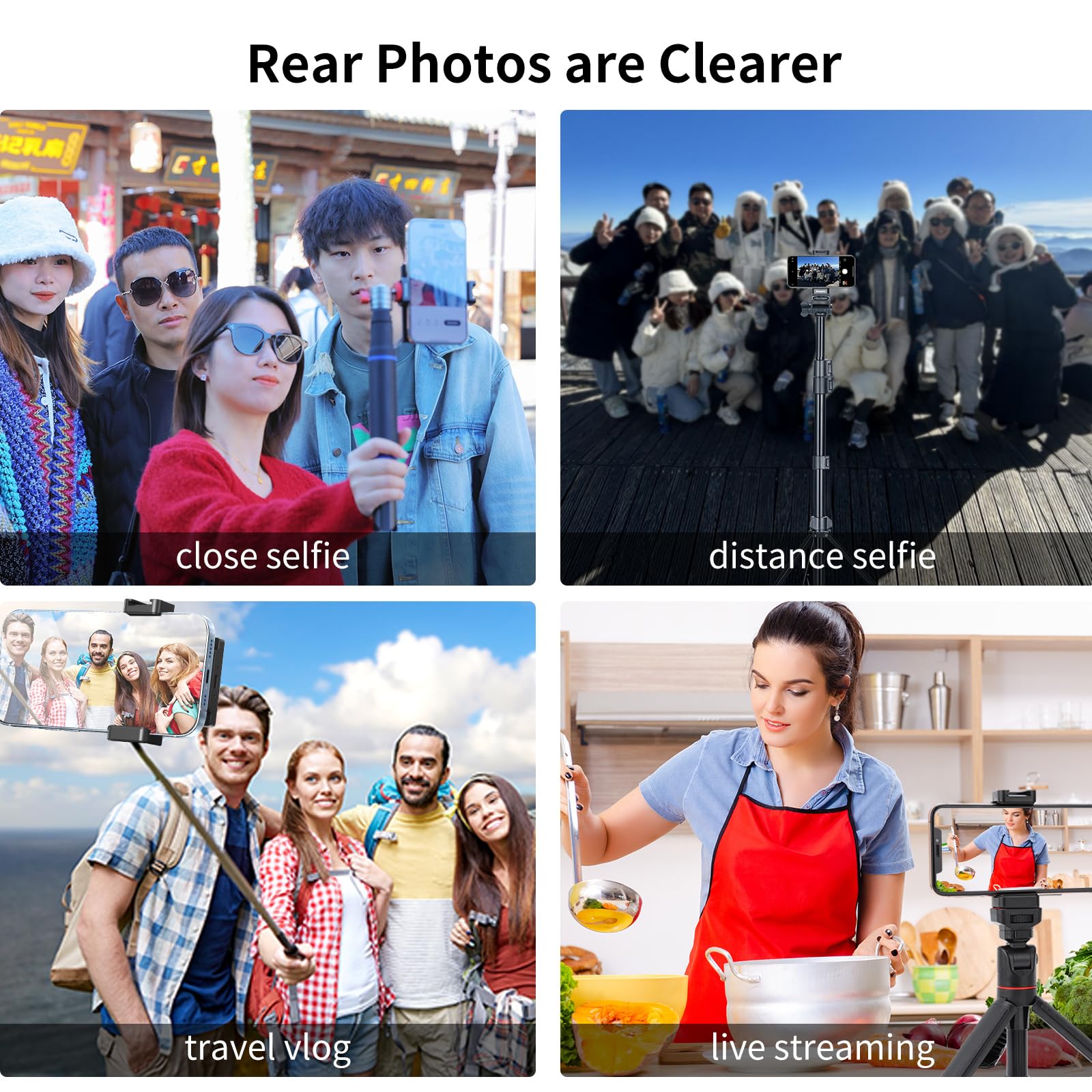 Phone Vlog Selfie Monitor Screen, Using Phone Rear Camera for Selfie Vlog Live Stream TikTok