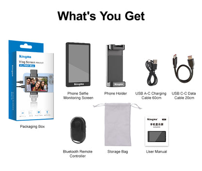 Phone Vlog Selfie Monitor Screen, Using Phone Rear Camera for Selfie Vlog Live Stream TikTok