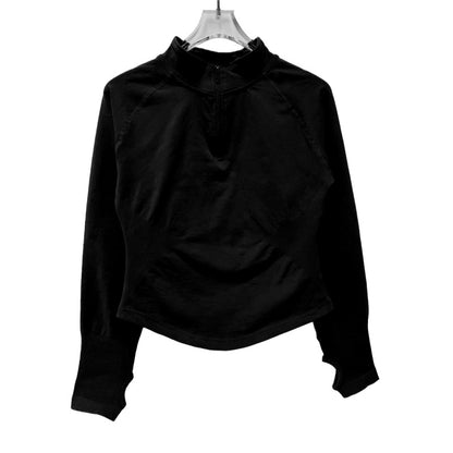 Women Half Zippy Yoga Sports Top Seamless Tight Long Sleeve Fitness Jacket For Workout Running Pila 10