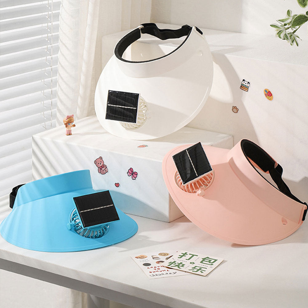 Solar USB Charging Cooling Sun Visor Hat With Fan Breathable UV Protection Hat For Outdoor Sports C 1