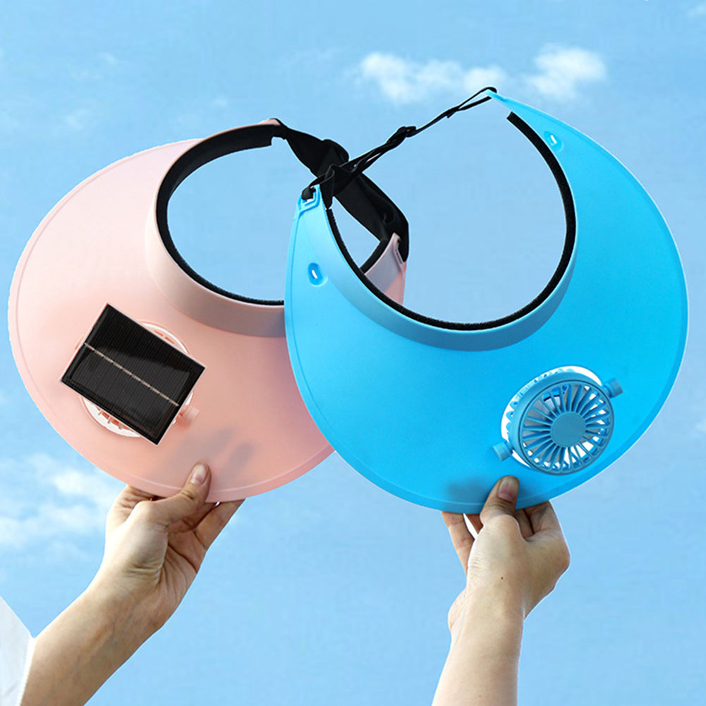 Solar USB Charging Cooling Sun Visor Hat With Fan Breathable UV Protection Hat For Outdoor Sports C 2