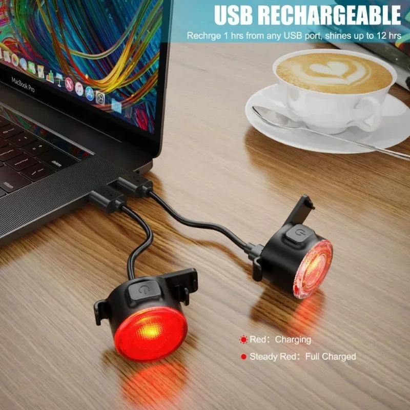 LED Bicycle Taillights Waterproof Rear Lamp MTB Bike Light Battery Powered Cycling Safety Warning H 4