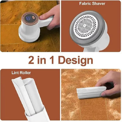 Electric Lint Remover with LED Display – Powerful Fabric Shaver for Sweaters, Couches & Carpets