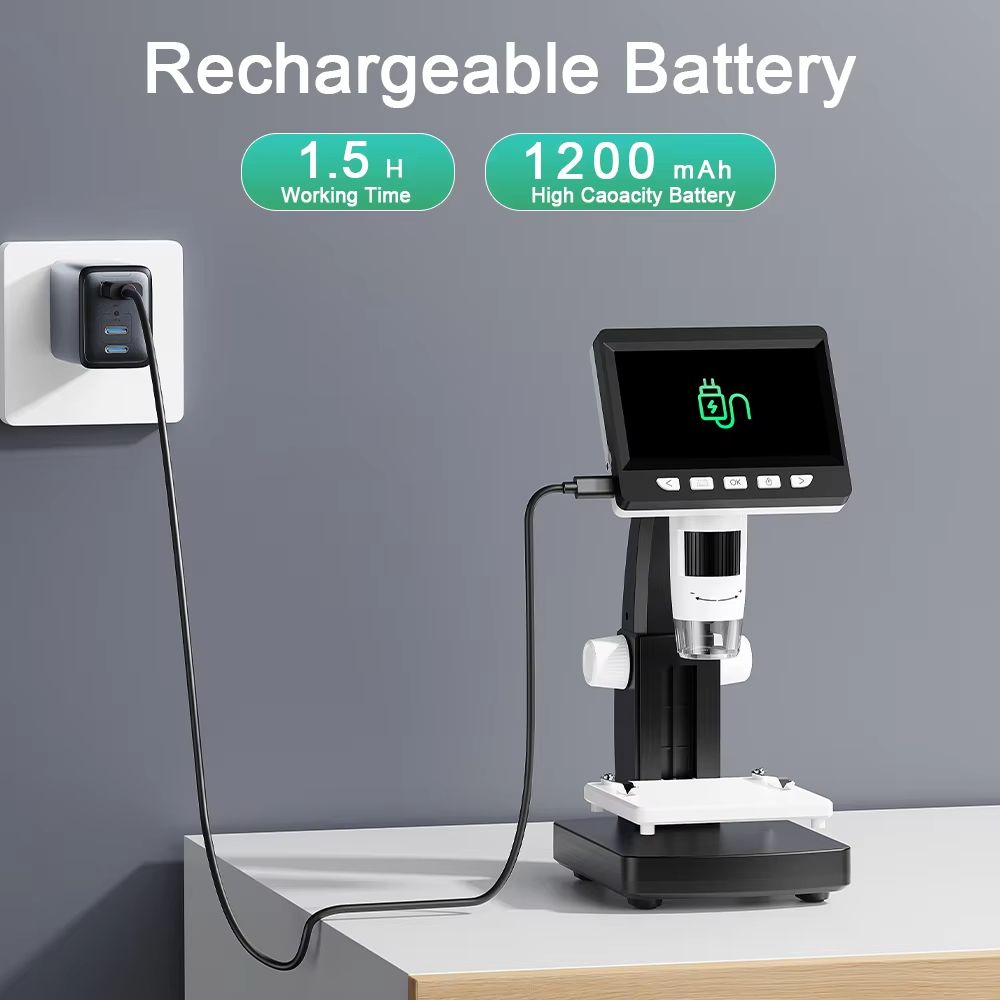 1000X Digital LCD Microscope With Adjustable LED Lighting  USB Magnifier For Coins Soldering And Ci