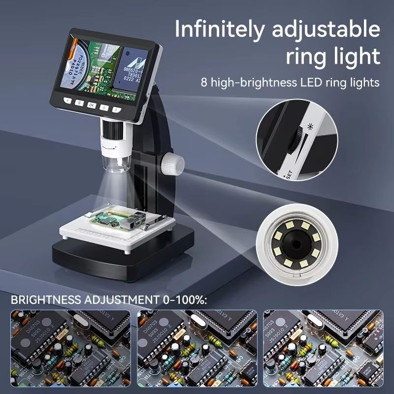 1000X Digital LCD Microscope With Adjustable LED Lighting  USB Magnifier For Coins Soldering And Ci