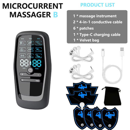Rechargeable EMS Muscle Stimulator For Pain Relief  Body Toning  TENS Therapy Massager With Digital
