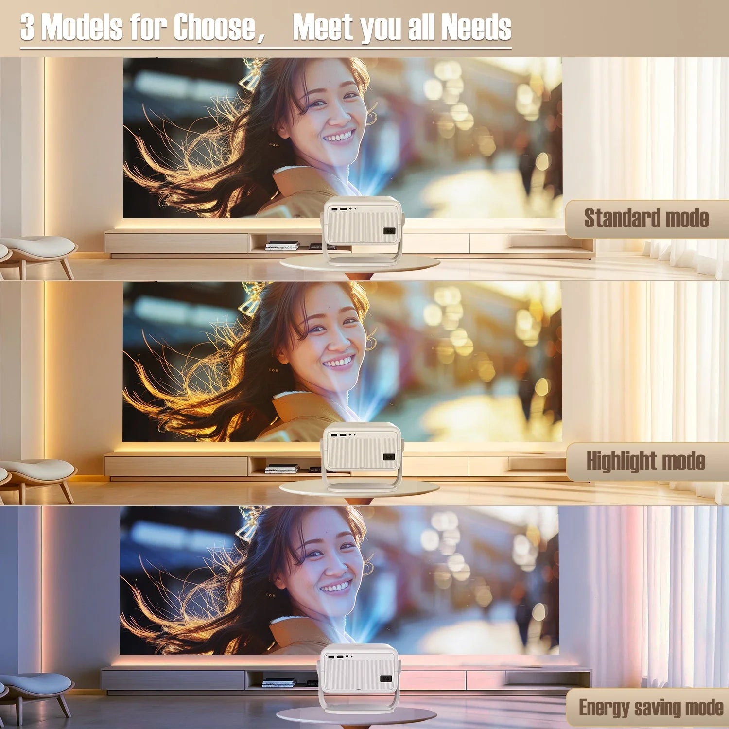 4K Native Projector 1080P Auto Focus  Keystone Correction Android11 BT52 WiFi6 360 Portable Home Ci 2