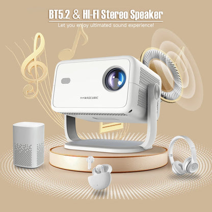 4K Native Projector 1080P Auto Focus  Keystone Correction Android11 BT52 WiFi6 360 Portable Home Ci 3