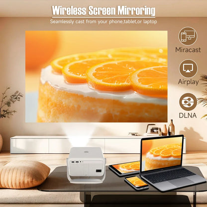 4K Native Projector 1080P Auto Focus  Keystone Correction Android11 BT52 WiFi6 360 Portable Home Ci 4