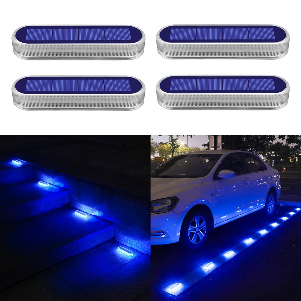 IP68 Waterproof Solar LED Deck Lights, Wireless Stick-On Outdoor Step Dock Driveway Lights, 3 Lighting Colors