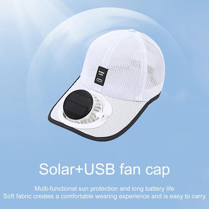 Solar Powered Fan Hat for Men and Women, Breathable Summer Mesh Sunshade Duck Tongue Cap for Outdoor Beach, Hiking