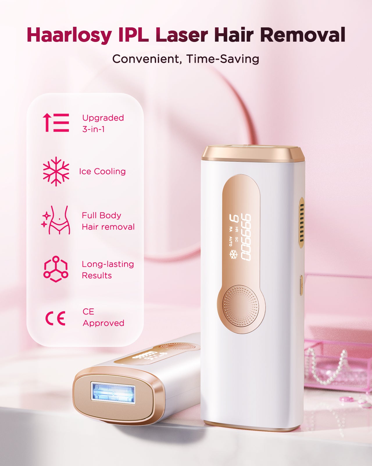 Flash IPL Hair Removal Device for Men & Women, 999,900 Flashes, Full Body Use