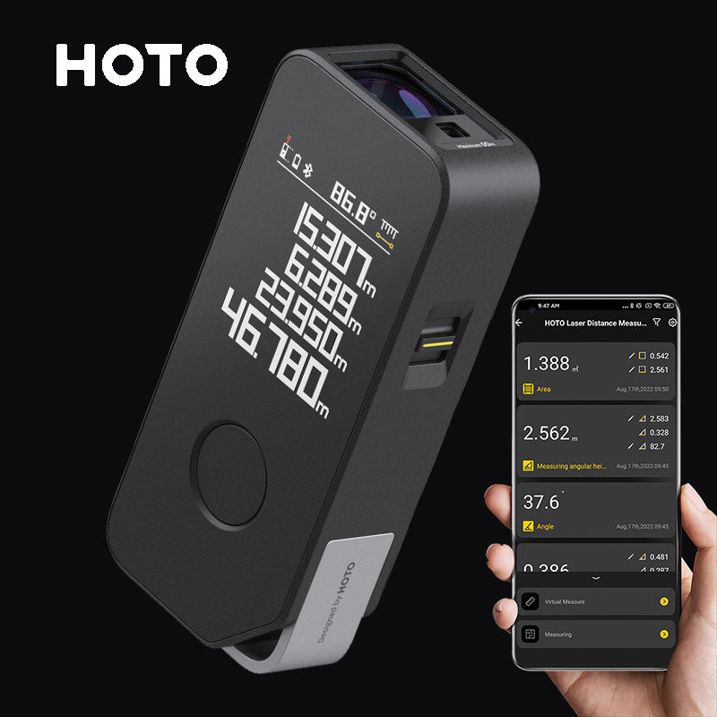 Smart Laser Measure Pro LED Display, Intelligent Digital Laser Tape Measuring Tool & Rechargeable Laser Ruler Rangefind