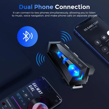 Bluetooth 53 Motorcycle Helmet Headset Waterproof Earphones With Speaker TriColor Ambient Light  Au 4