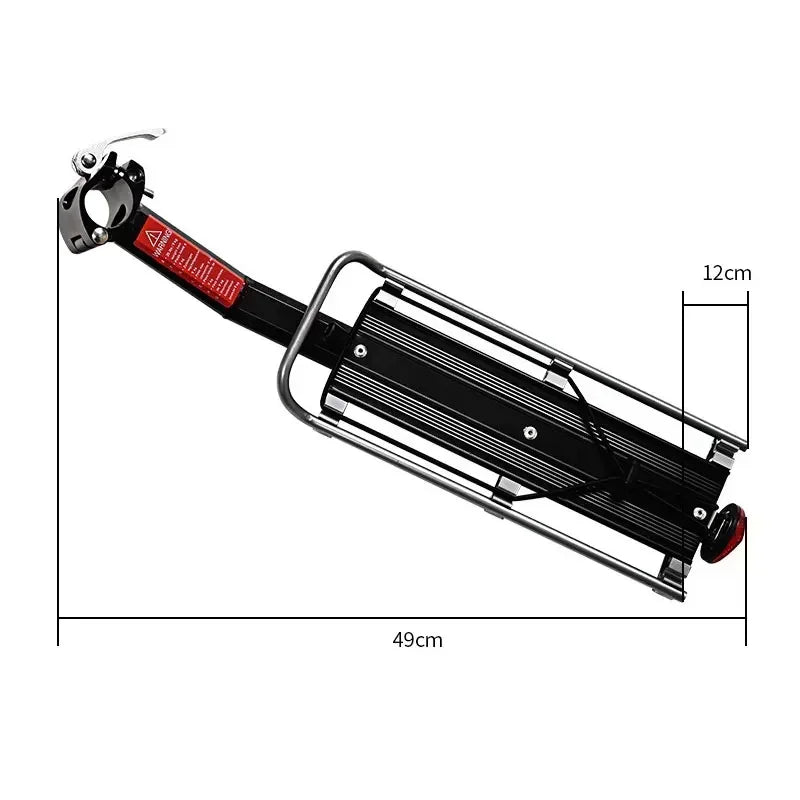 Quick Release Rear Bike Cargo Rack Aluminium Alloy Bicycle Luggage Carrier with Tail Reflector, Fits Seatpost up to 33m