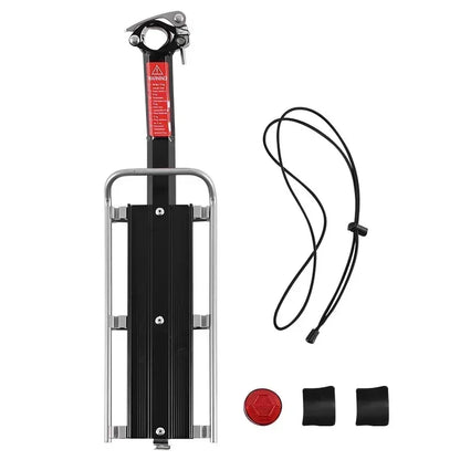 Quick Release Rear Bike Cargo Rack Aluminium Alloy Bicycle Luggage Carrier with Tail Reflector, Fits Seatpost up to 33m