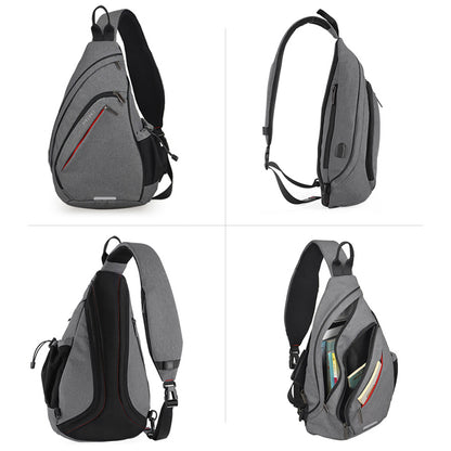 Sling Bag for Men & Women, One Shoulder Crossbody USB Backpack for Travel, Cycling, Sports, Students, School & Outdoor