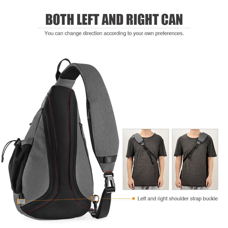 Sling Bag for Men & Women, One Shoulder Crossbody USB Backpack for Travel, Cycling, Sports, Students, School & Outdoor