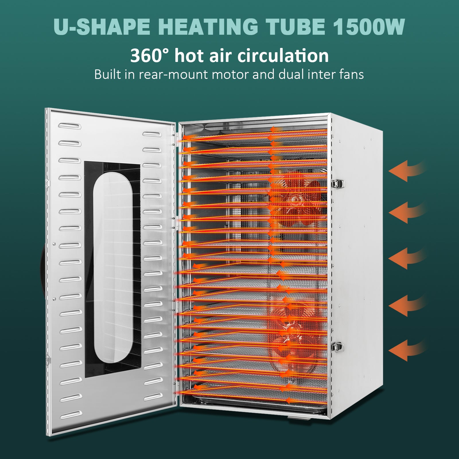 Commercial Stainless Steel Food Dehydrator 20 Trays Adjustable Timer Jerky  Fruit Dryer For Meat Be 1
