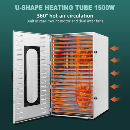 Commercial Stainless Steel Food Dehydrator 20 Trays Adjustable Timer Jerky  Fruit Dryer For Meat Be 1
