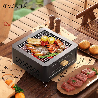 HeavyDuty Outdoor BBQ Camping Stove Brazier Barbecue Grill Stove Portable Charcoal Firepit For Tea  1
