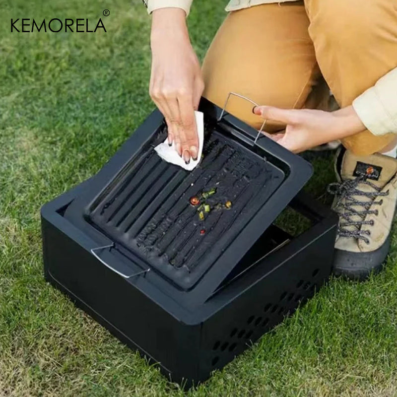 HeavyDuty Outdoor BBQ Camping Stove Brazier Barbecue Grill Stove Portable Charcoal Firepit For Tea  3