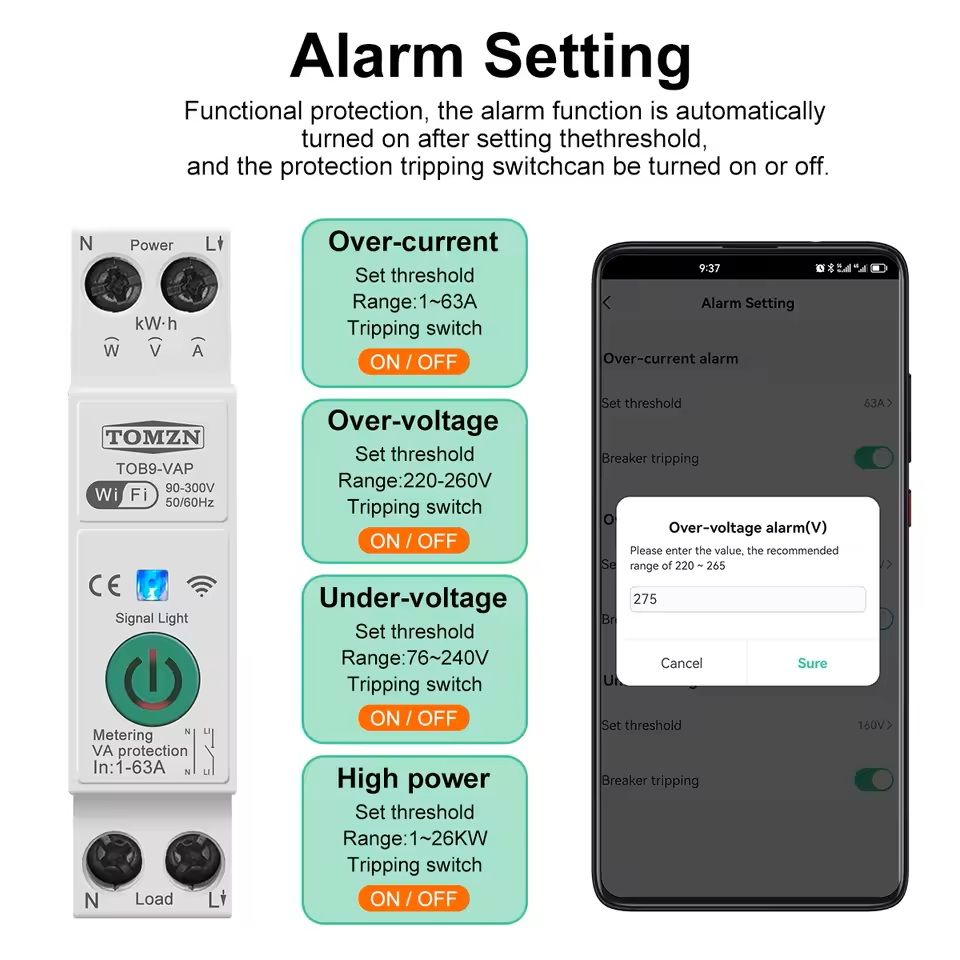 WiFi Smart Switch Energy Meter With KWh Monitoring And Timer Relay 5