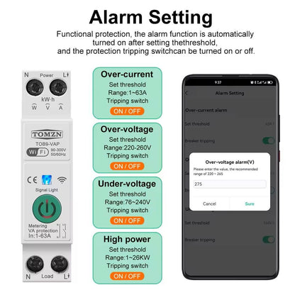 WiFi Smart Switch Energy Meter With KWh Monitoring And Timer Relay 5
