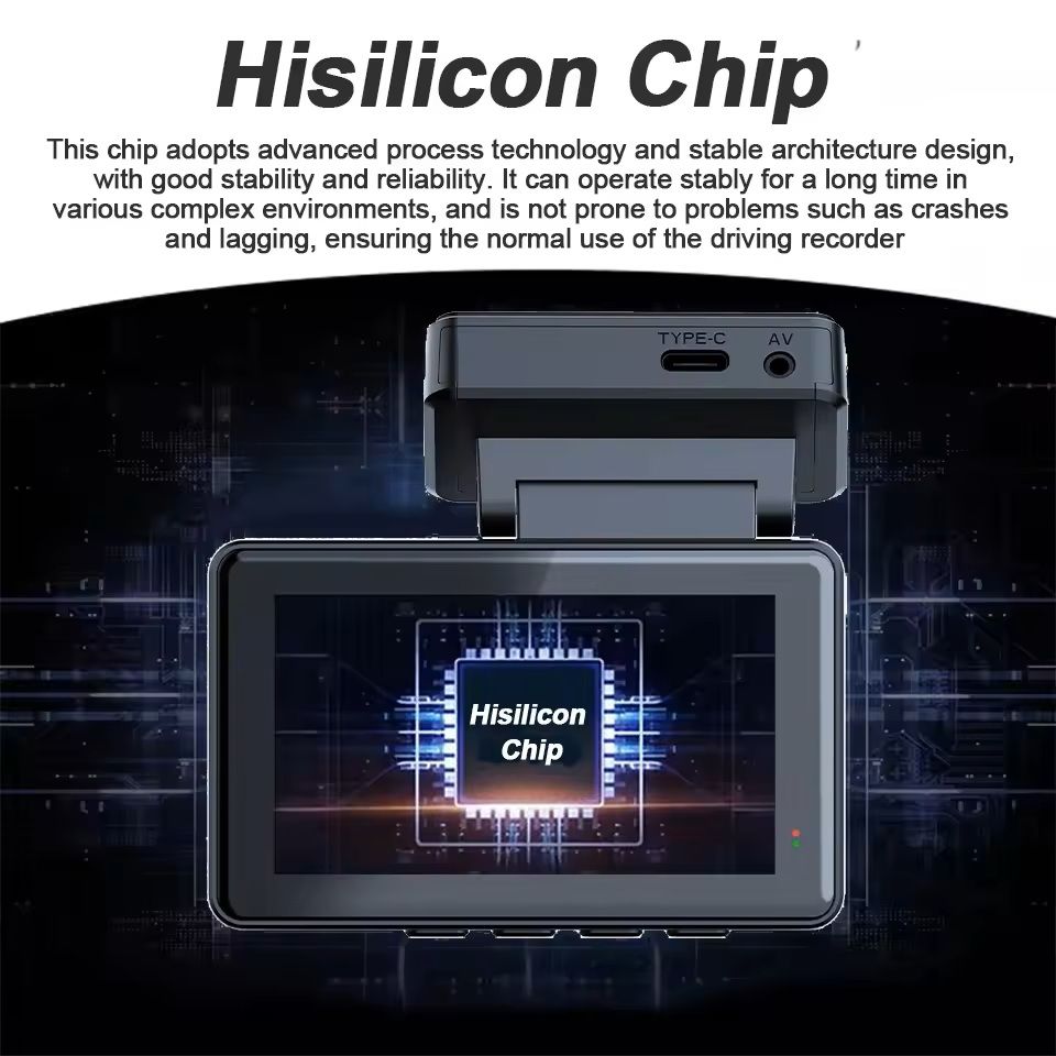 4K Dual Lens Dash Cam With GPS WiFi Night Vision Front And Rear Camera 3