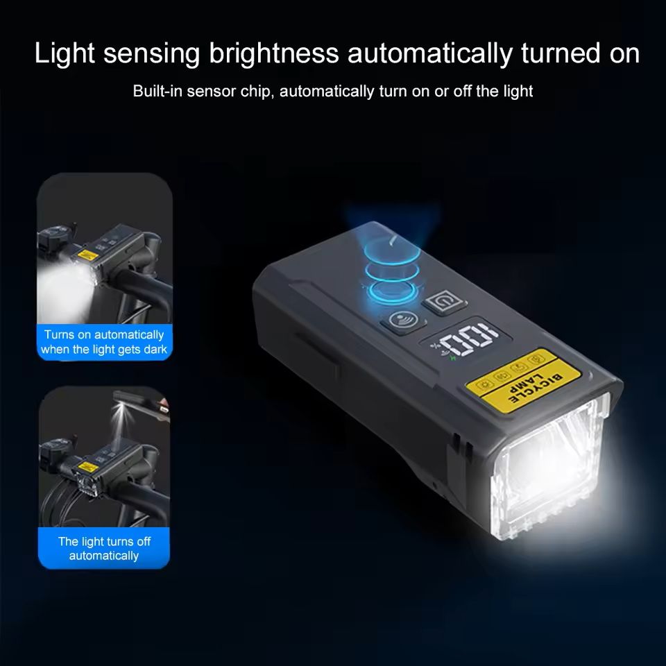 Smart Bicycle Headlight With Horn And Remote Control 2