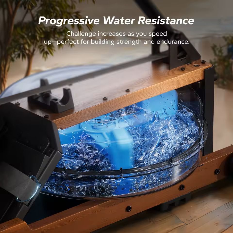 Foldable Water Rowing Machine With Monitor And 400 Lbs Weight Capacity 3