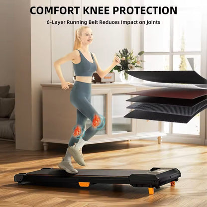 Under Desk Incline Treadmill Compact Walking Pad 330 lbs Capacity